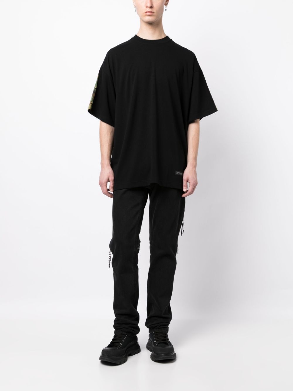 panelled wool T-shirt - 3