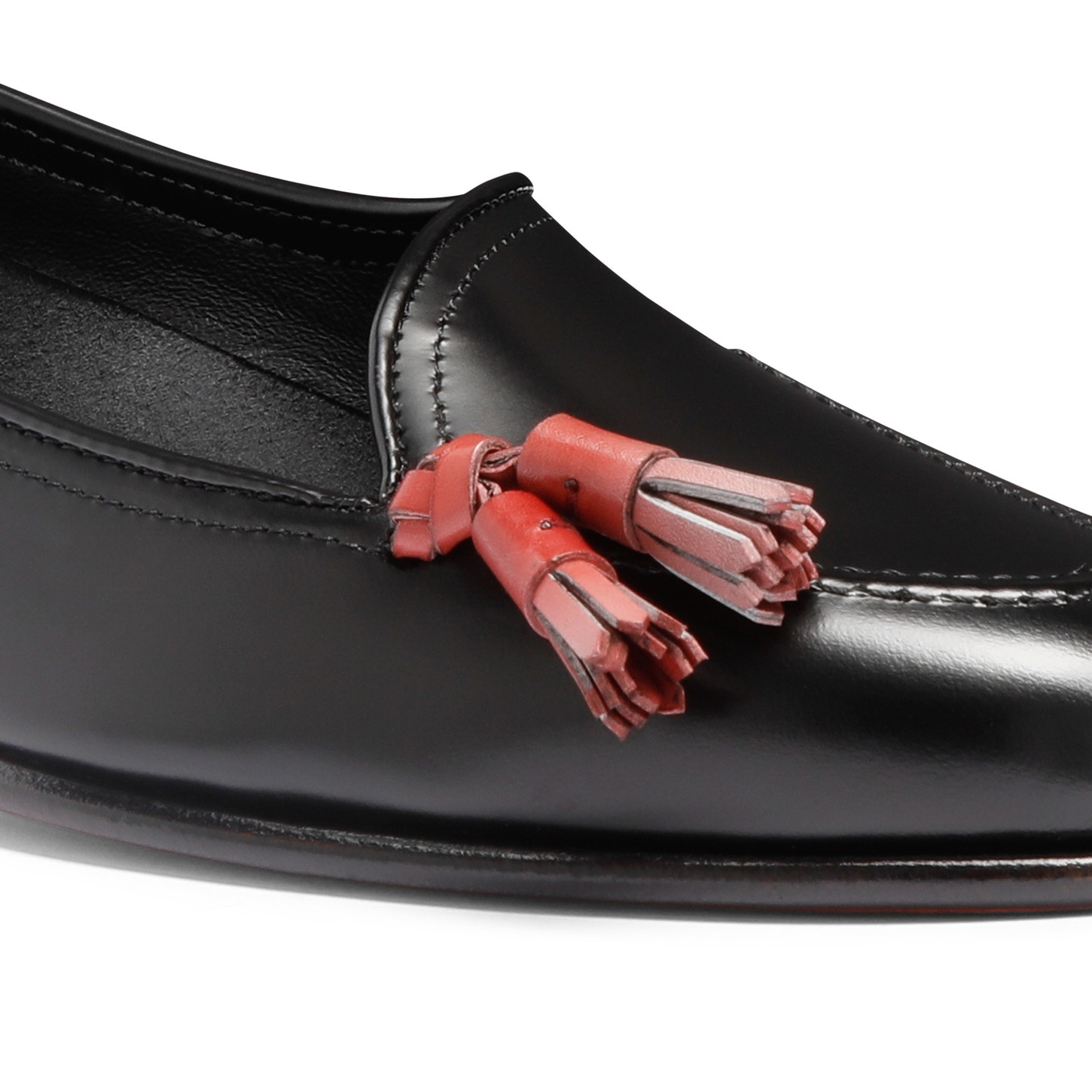 Women's black leather Andrea tassel loafer - 6