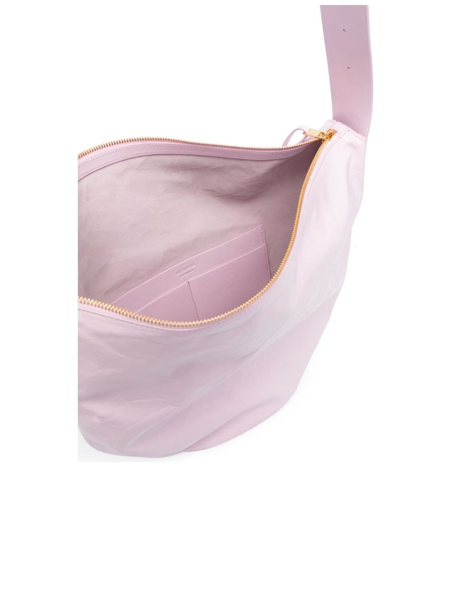 Crinkled Leather Shoulder Bag - 5