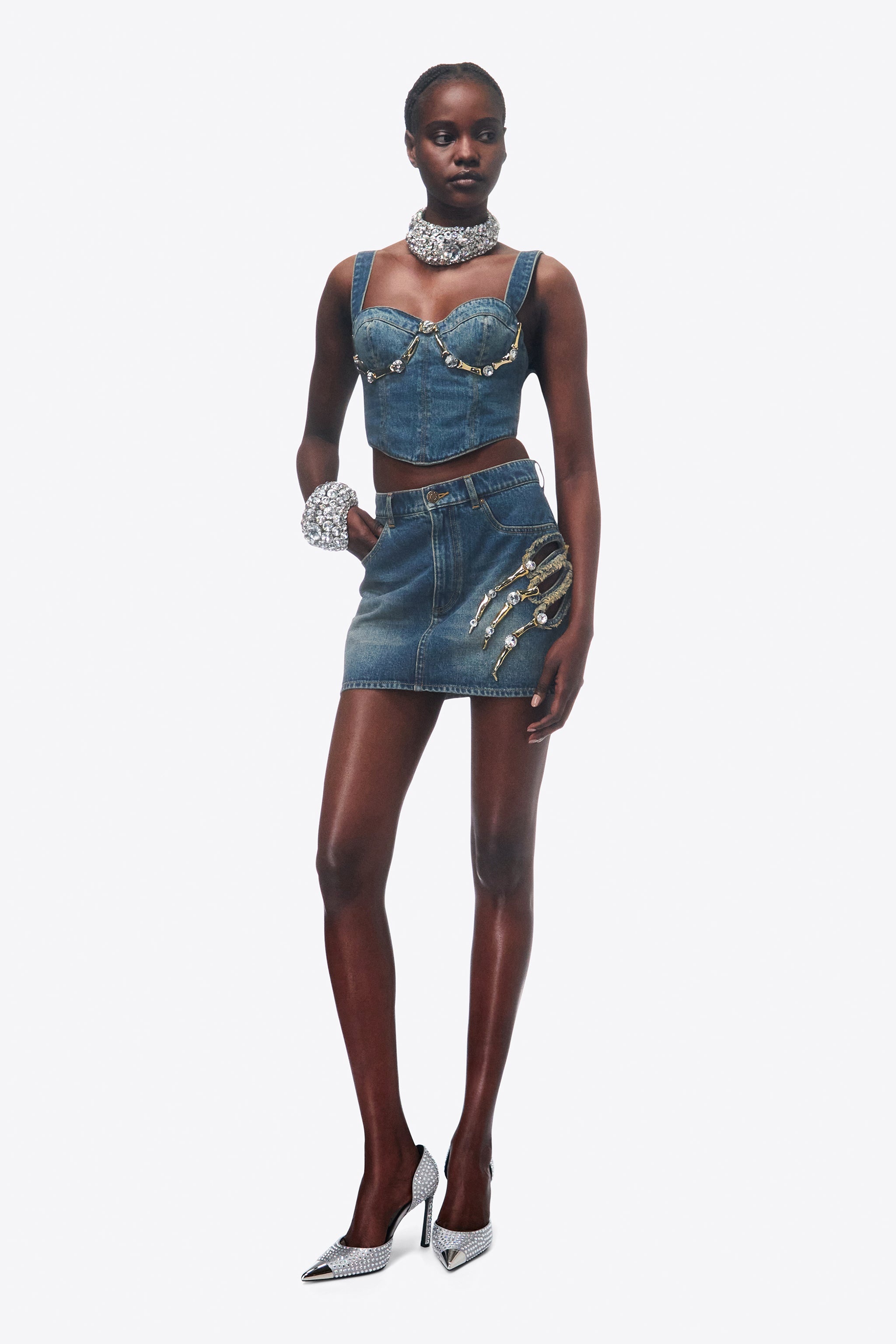 CLAW CUTOUT MINI SKIRT - 4