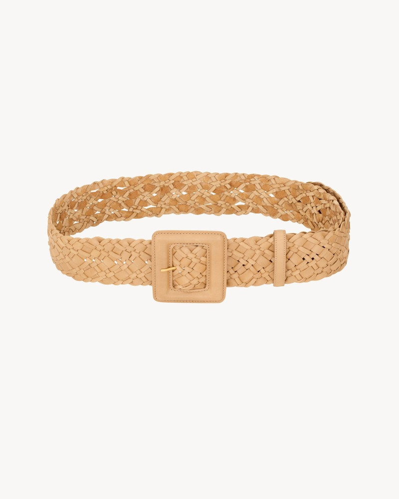 SAINT LAURENT COVERED BUCKLE WIDE BELT IN WOVEN LEATHER outlook
