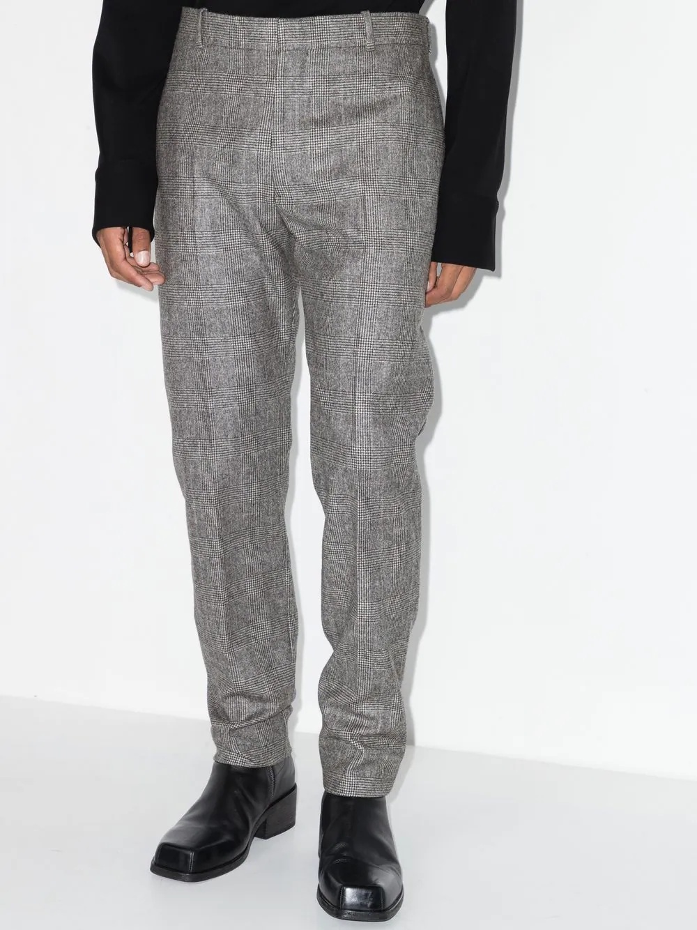 houndstooth-check wool trousers - 2