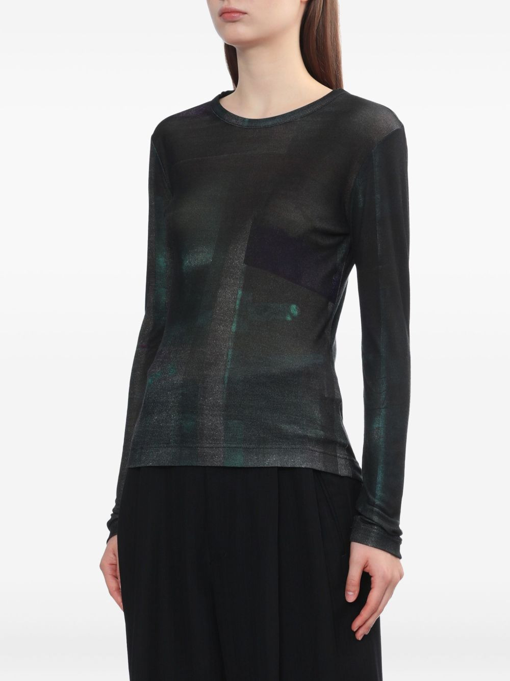 printed long-sleeve T-shirt - 3