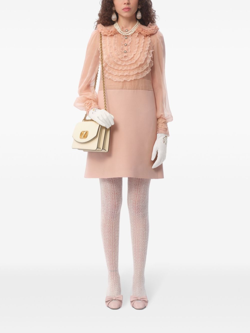 embroidered crepe couture mini dress - 2