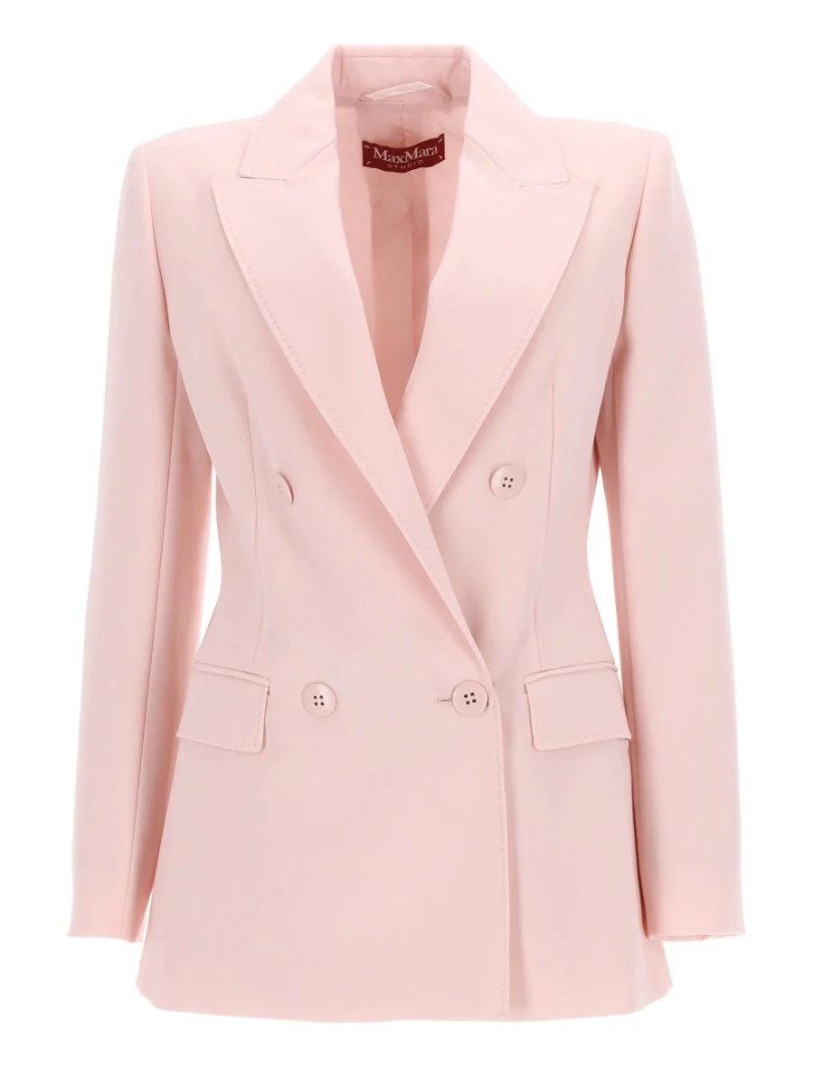 Max Mara Women Double-Breasted Wool Crepe Jacket - 1