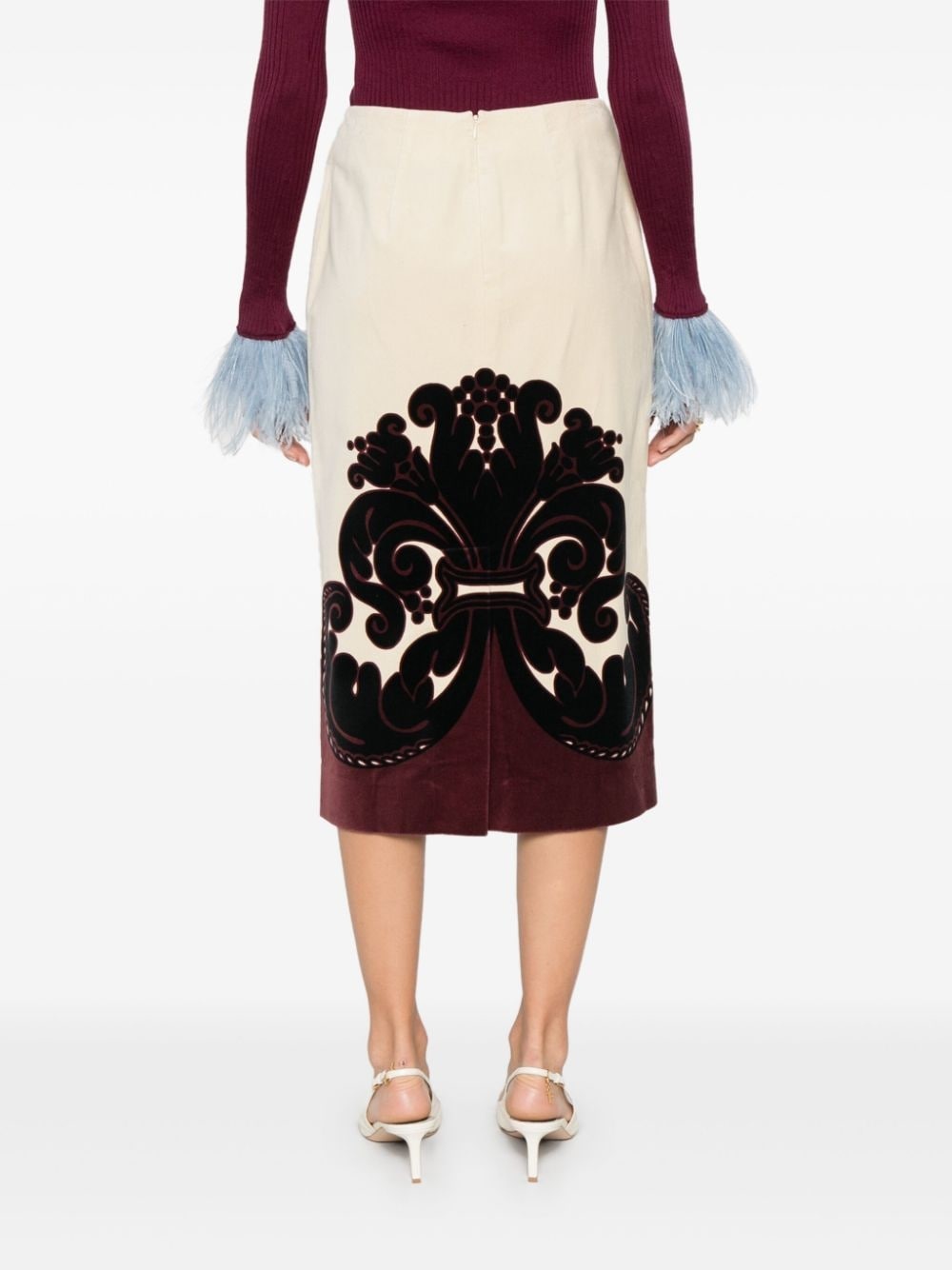 velvet pencil skirt - 4