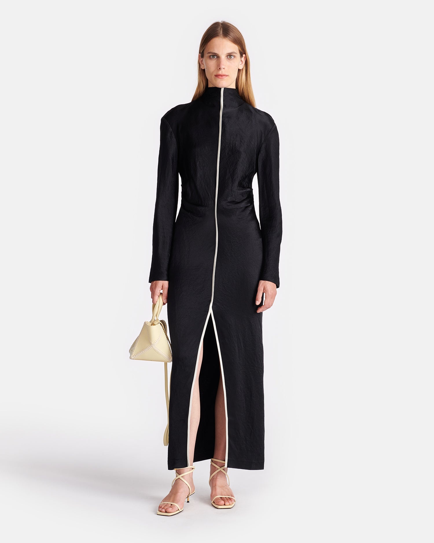 Draped Crinkled-Satin Midi Dress - 2