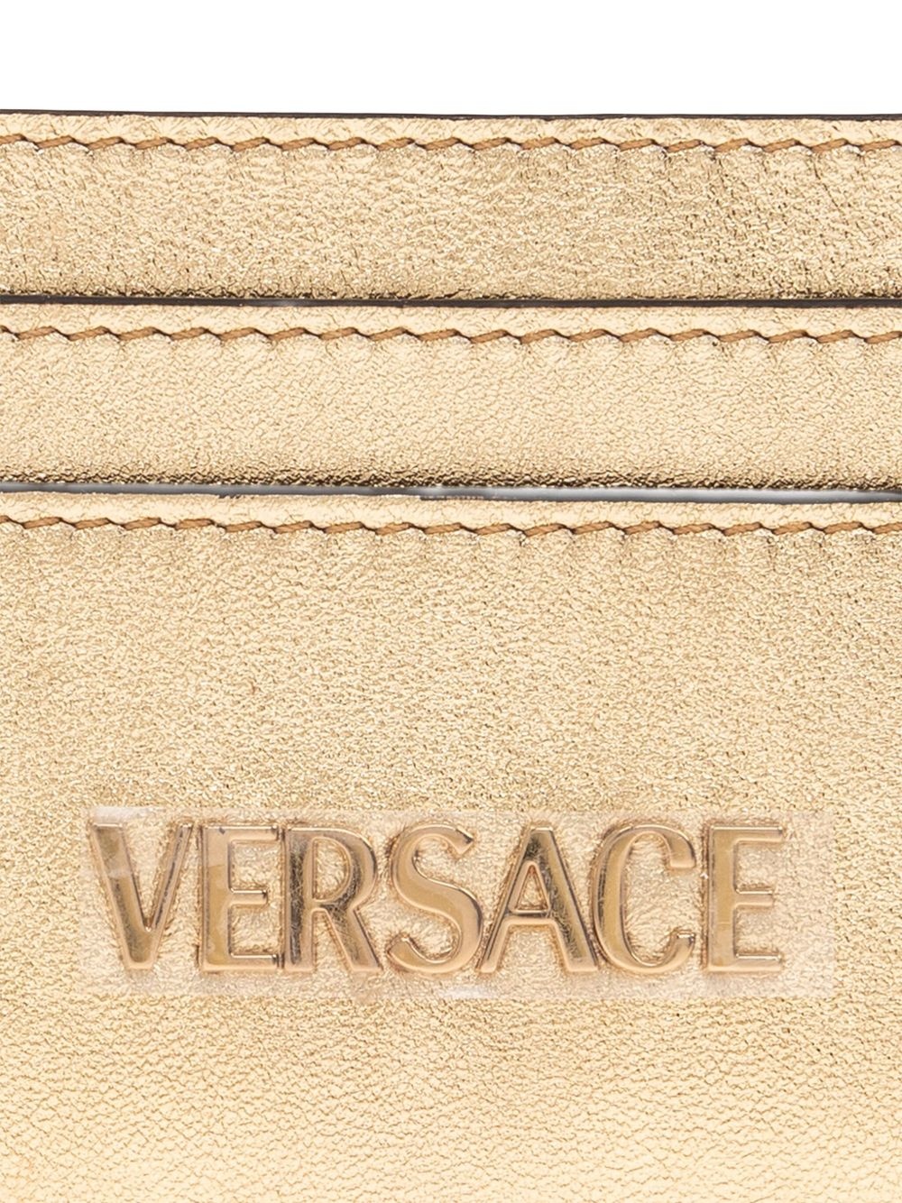metallic logo-embossed cardholder - 3