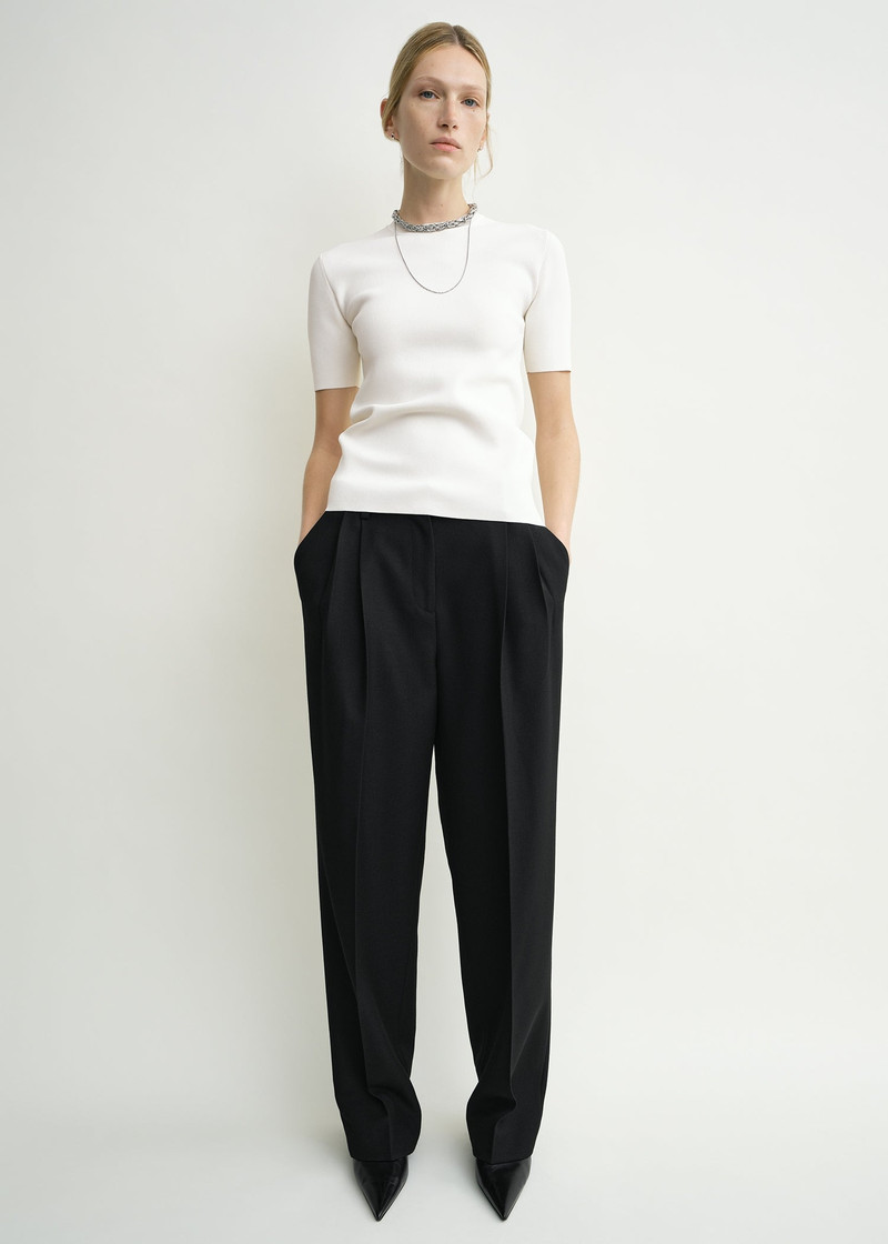 TOTEME Double-pleat tailored trousers black outlook