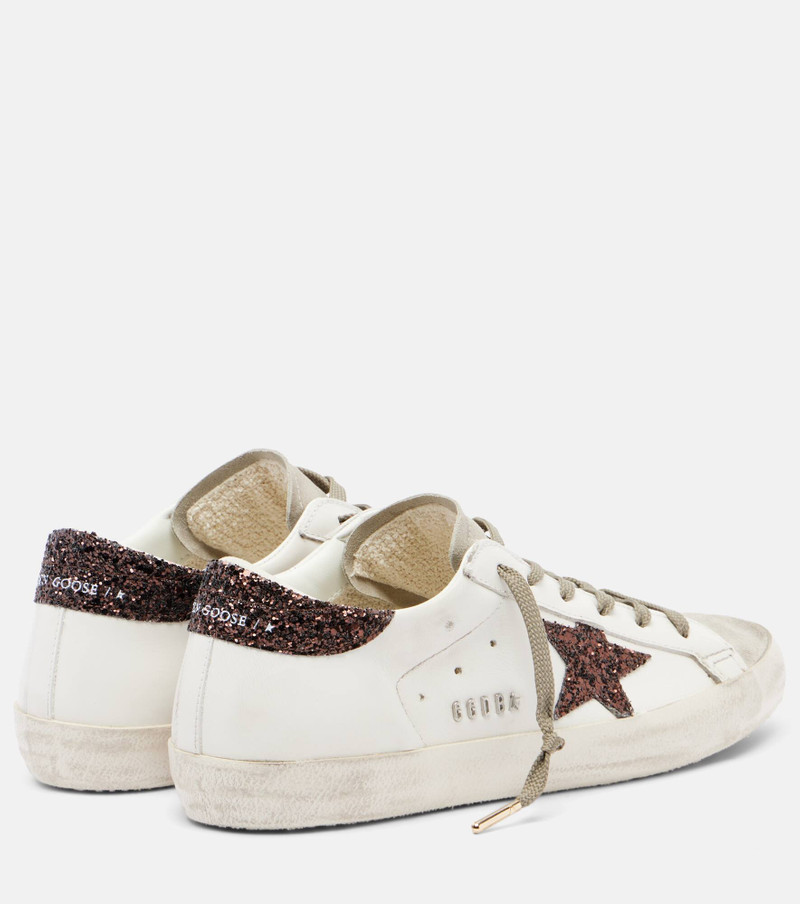 Golden Goose Super Star glitter leather sneakers outlook