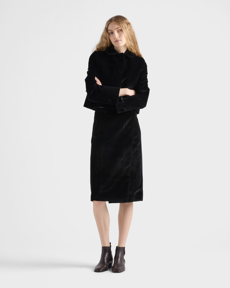 Prada Velvet midi-skirt outlook