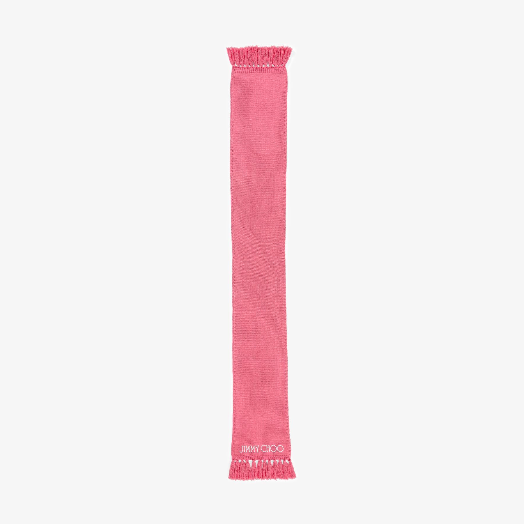 Jutta
Candy Pink Wool Scarf with Embroidered Jimmy Choo Logo - 2