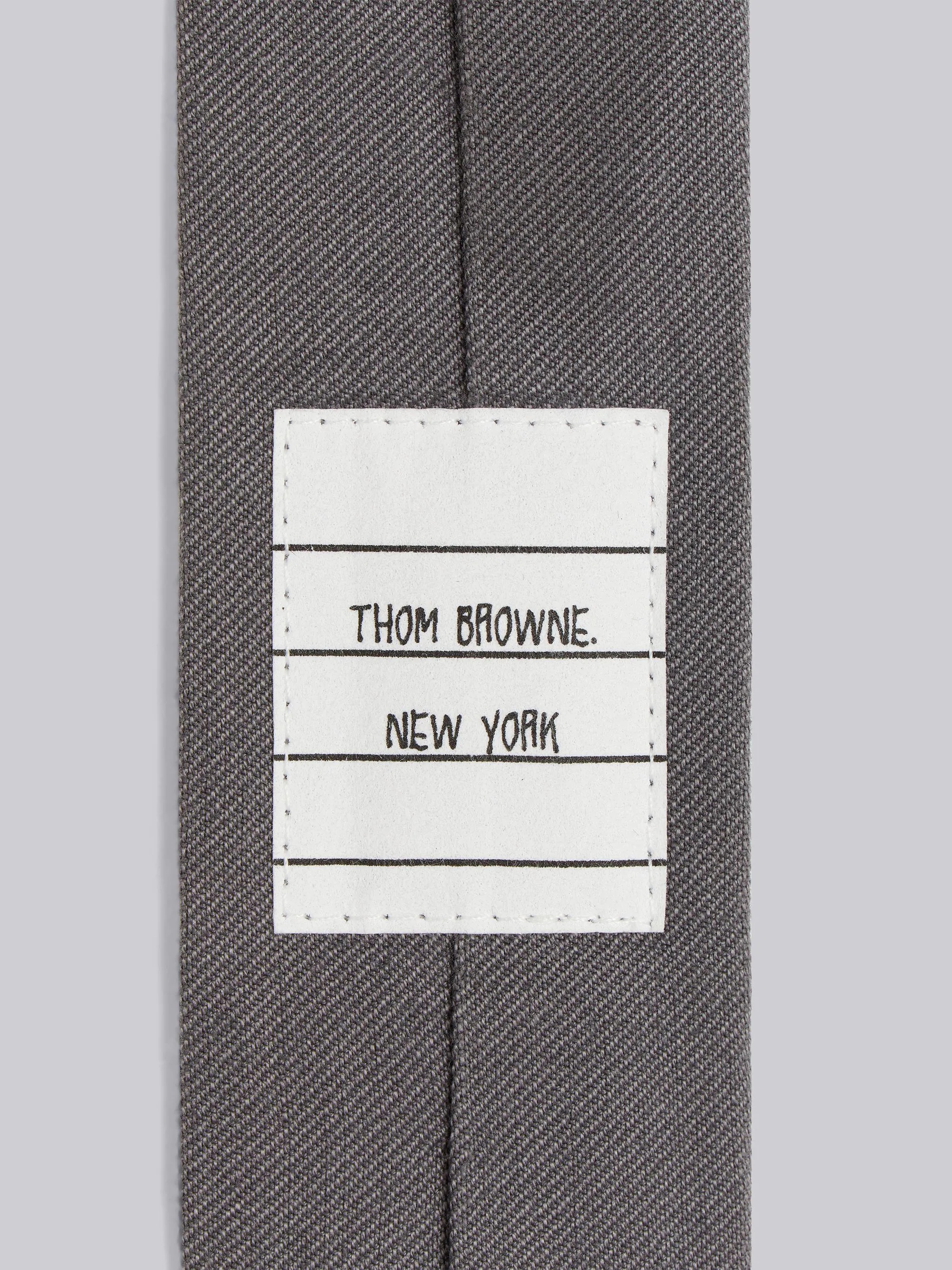 Medium Grey Cotton Suiting Engineered 4-Bar Tie - 2