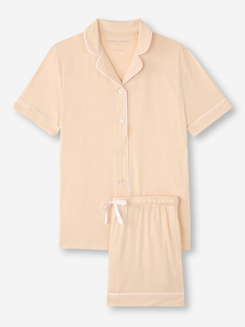 Women's Short Pajamas Lara Micro Modal Stretch Cream 1