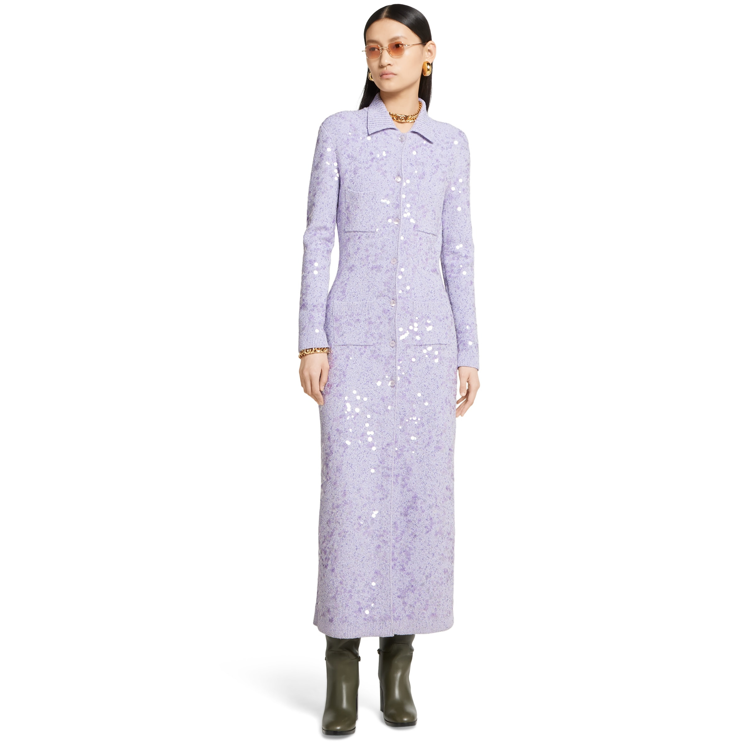 Embroidered sequin polo dress - 3