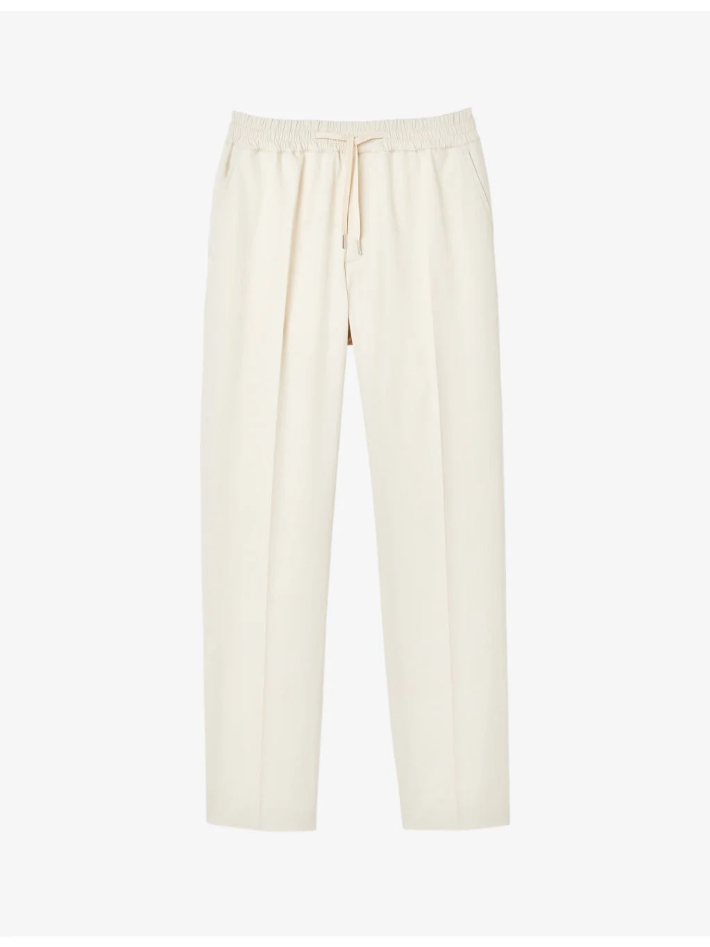 Tapered drawstring-waist stretch-cotton blend trousers - 1