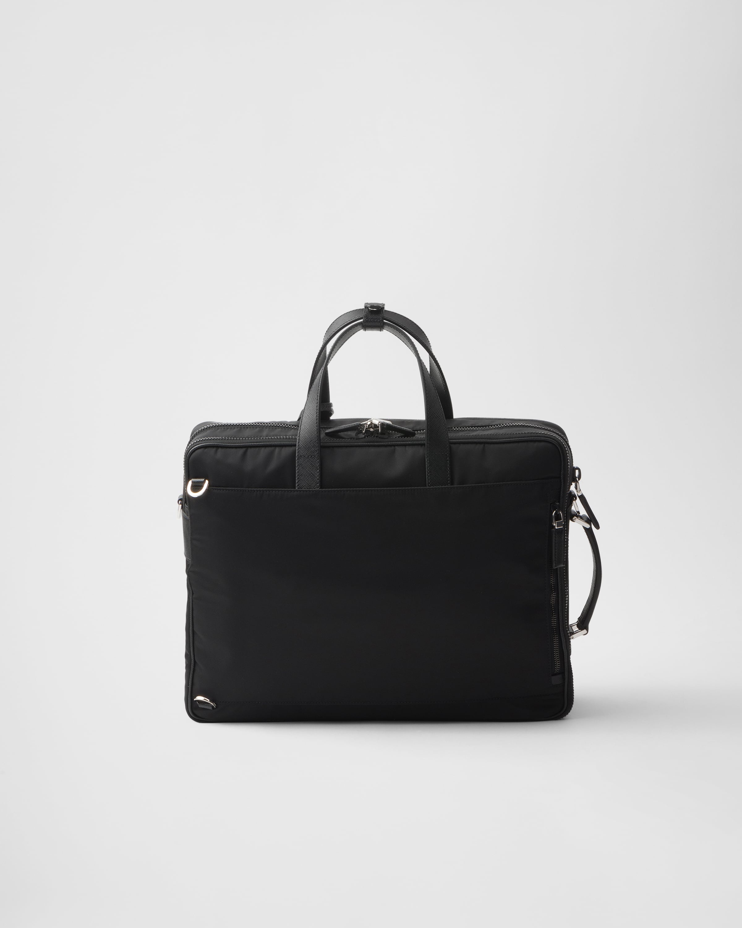 Re-Nylon and Saffiano leather briefcase - 3