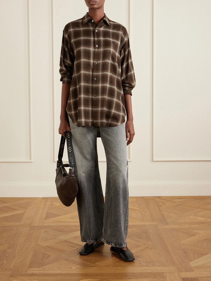 ssstein Checked Lyocell-blend Gauze Shirt outlook