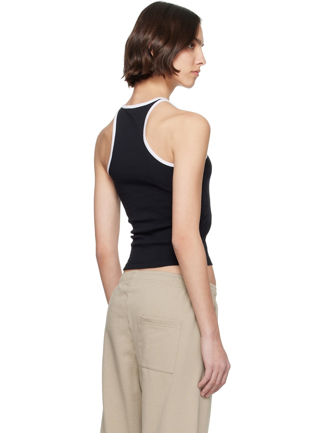 Black SRHWC Ribbed Tank Top - 3