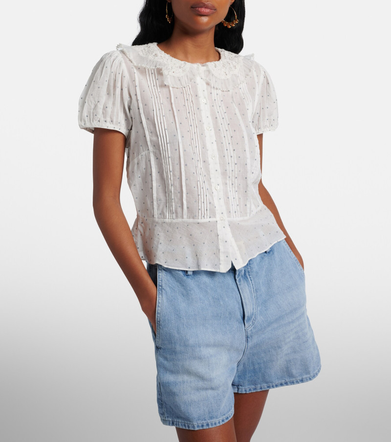 DÔEN Oleta polka-dot cotton top outlook