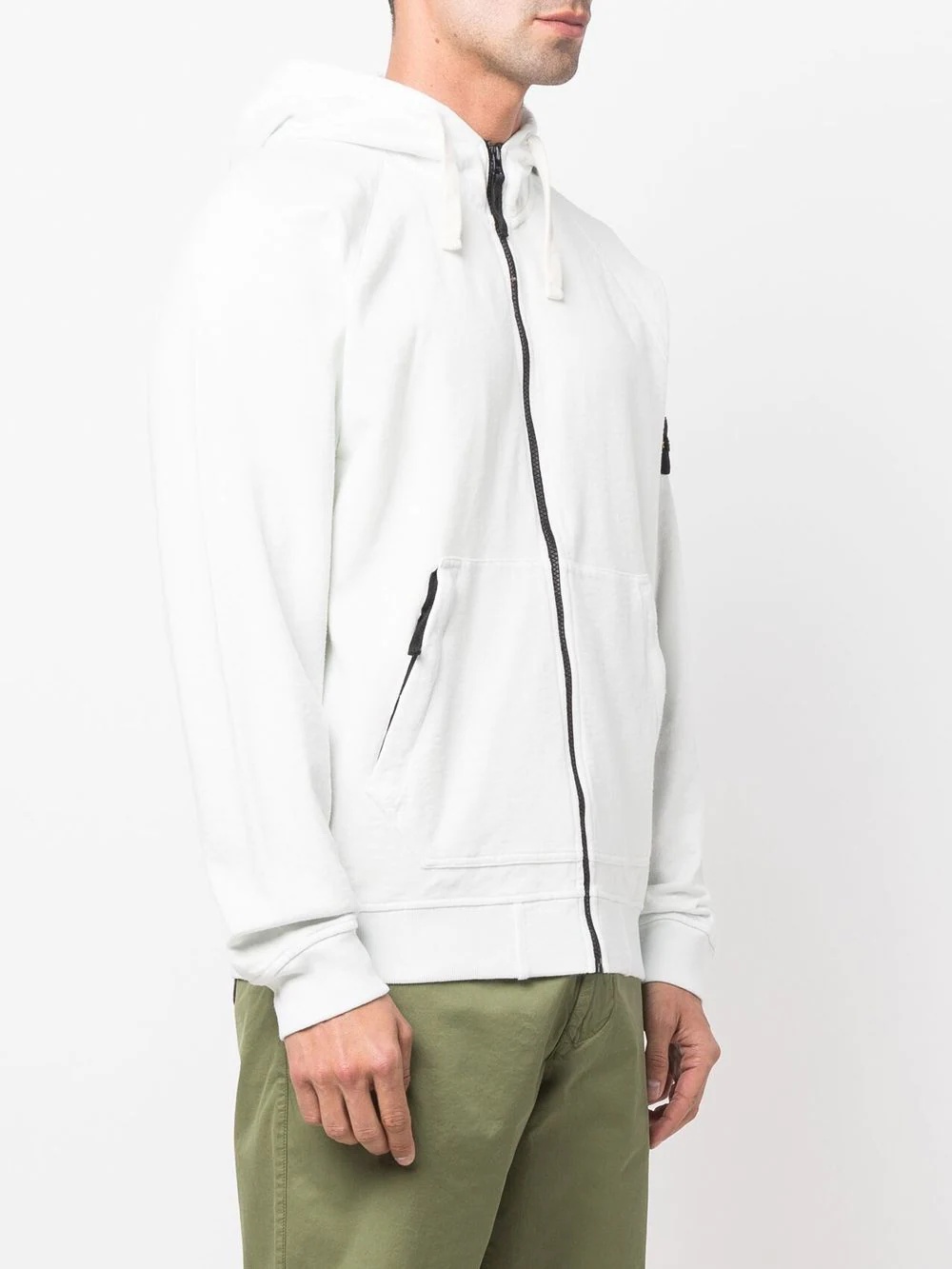 Compass-patch zip-up hoodie - 3