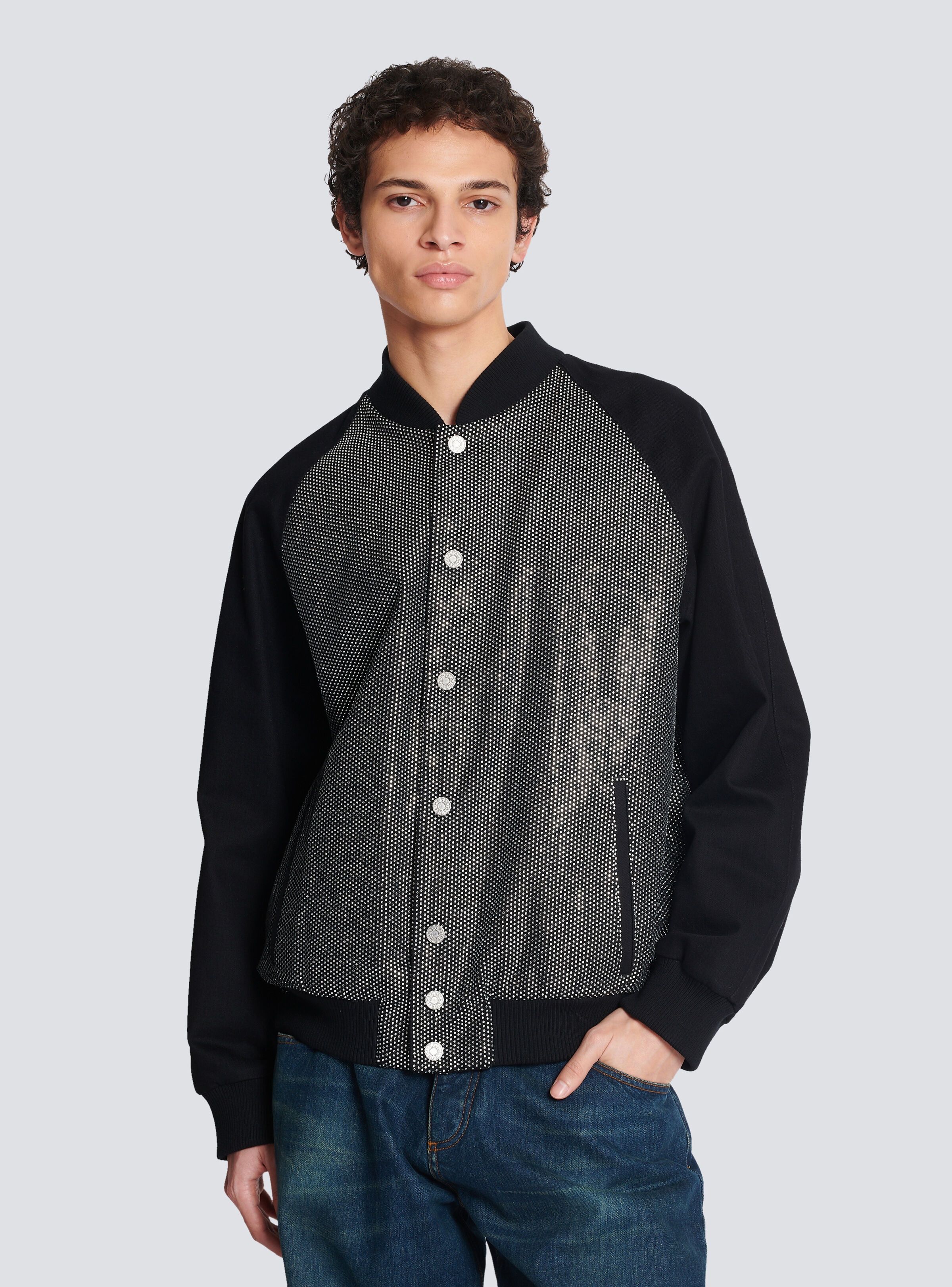 Balmain rhinestone bomber - 6