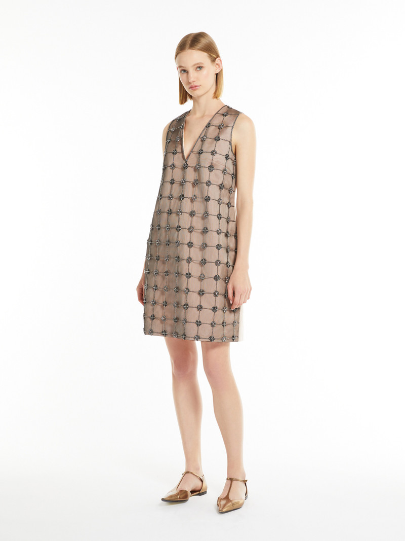 Max Mara ACINO Embroidered duchess satin mini dress outlook