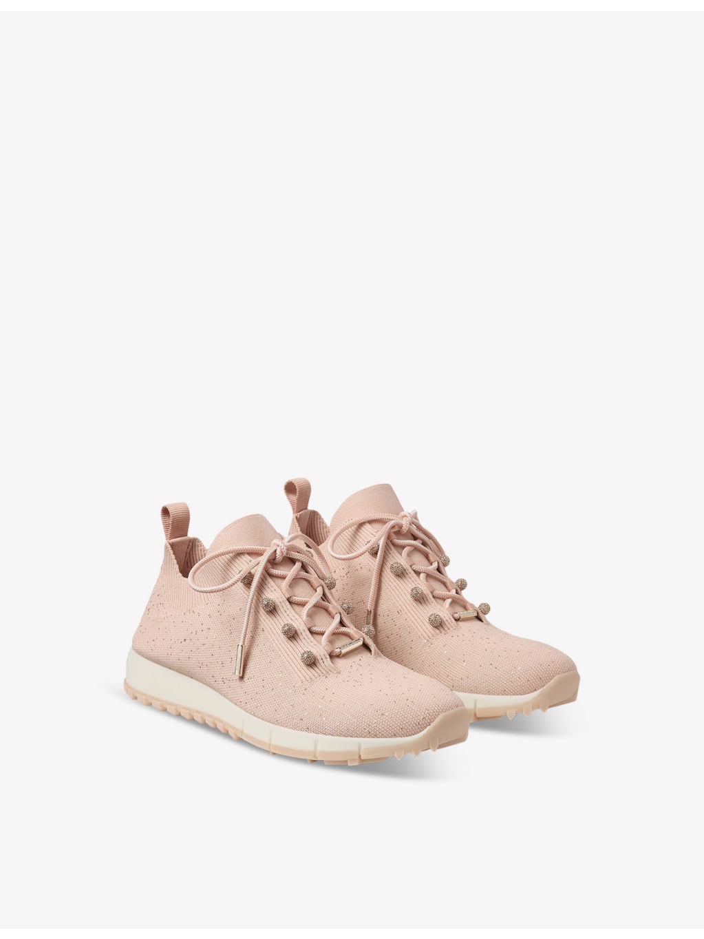 Veles faux sequin-embellished low-top knitted trainers - 3