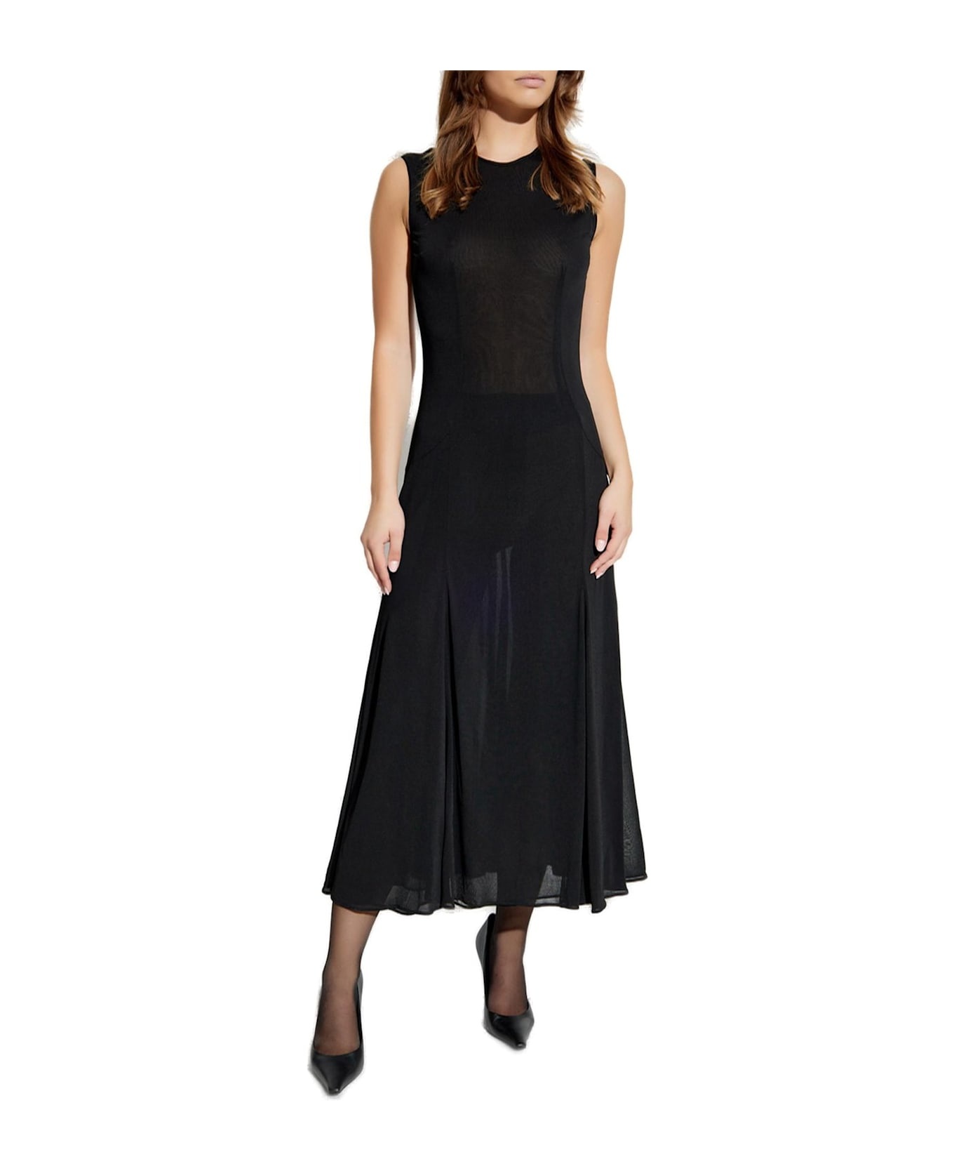 Sleeveless Jersey Calf-length Dress - 2