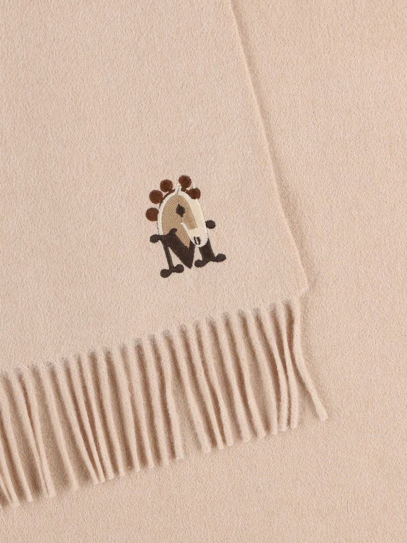 Max Mara fringed embroidered-detail scarf outlook