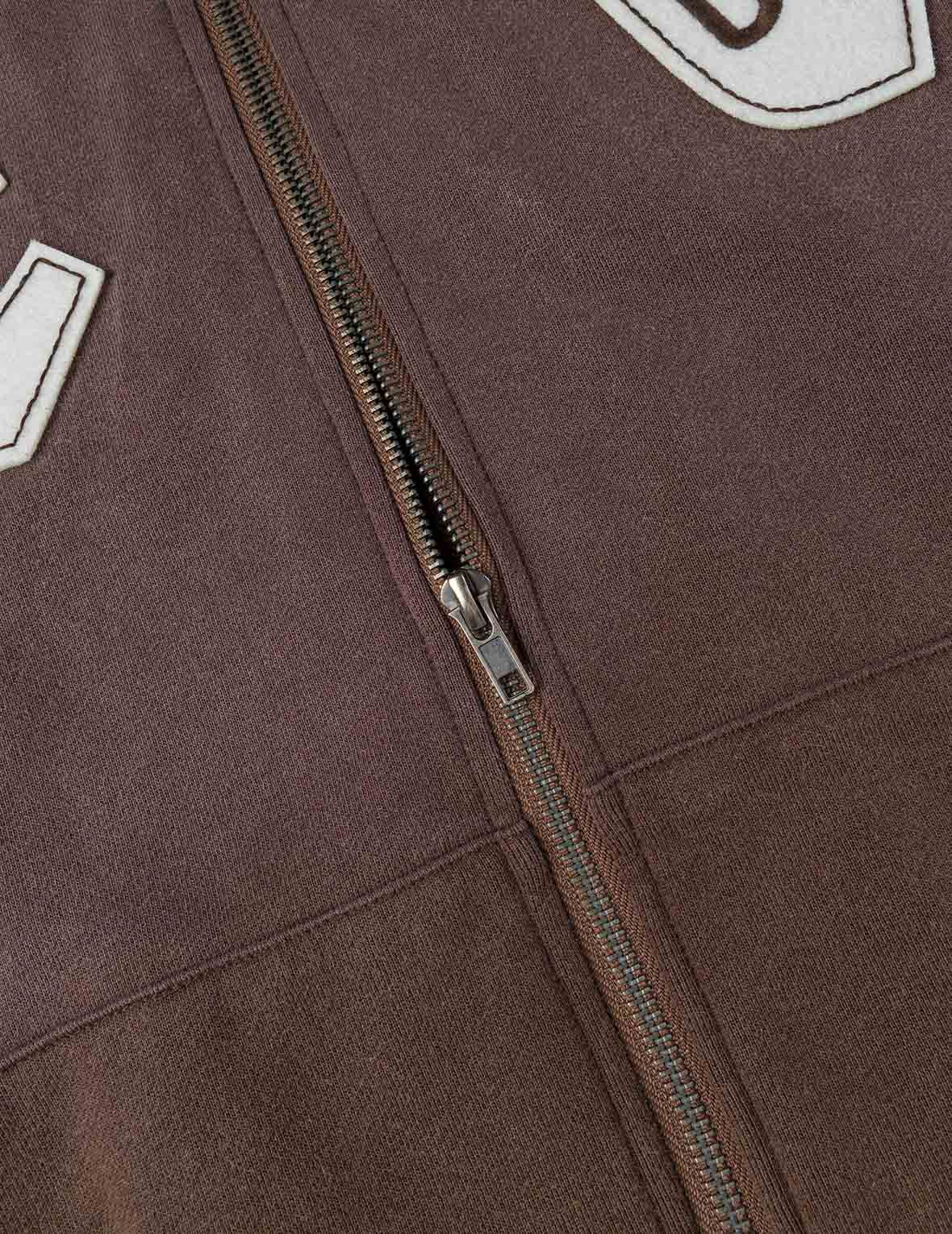 EV and Seagull Patches Embroidery Relax Fit Hoodie Jacket - 10