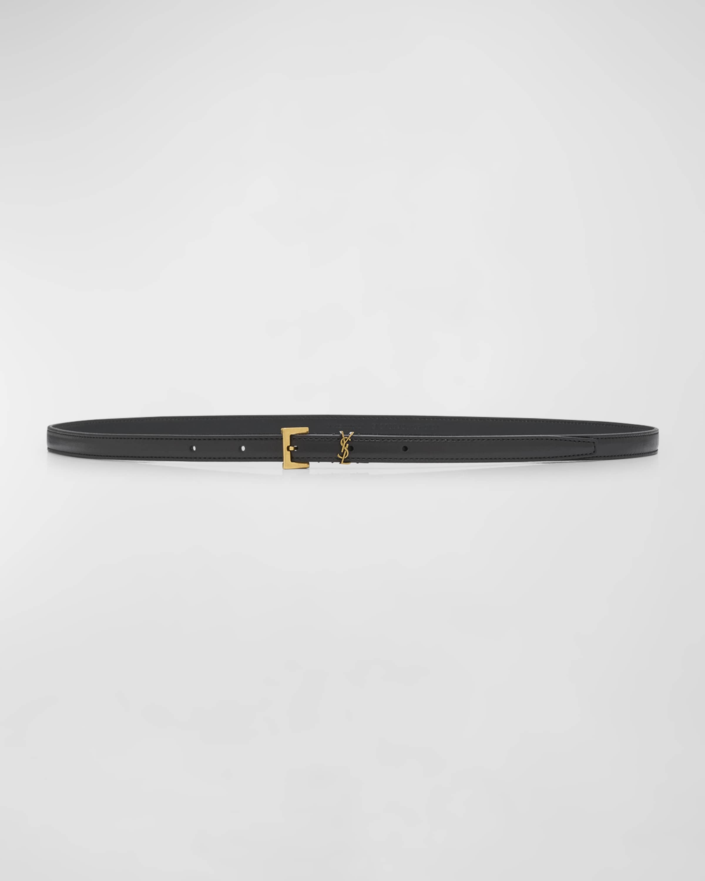 Cassandre YSL Leather Skinny Belt - 1