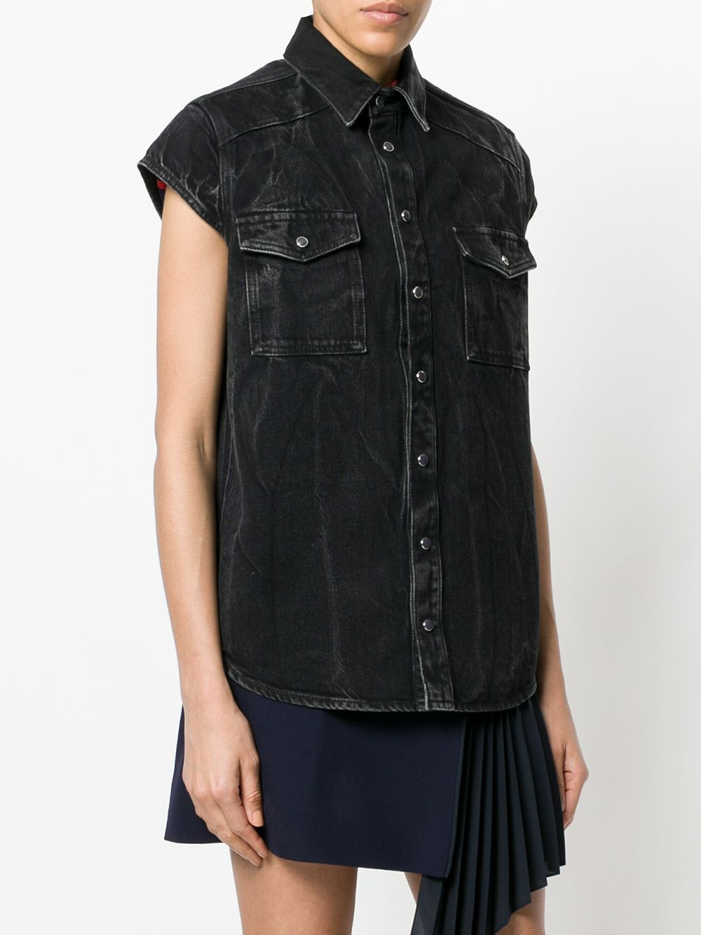 denim shortsleeved shirt - 3