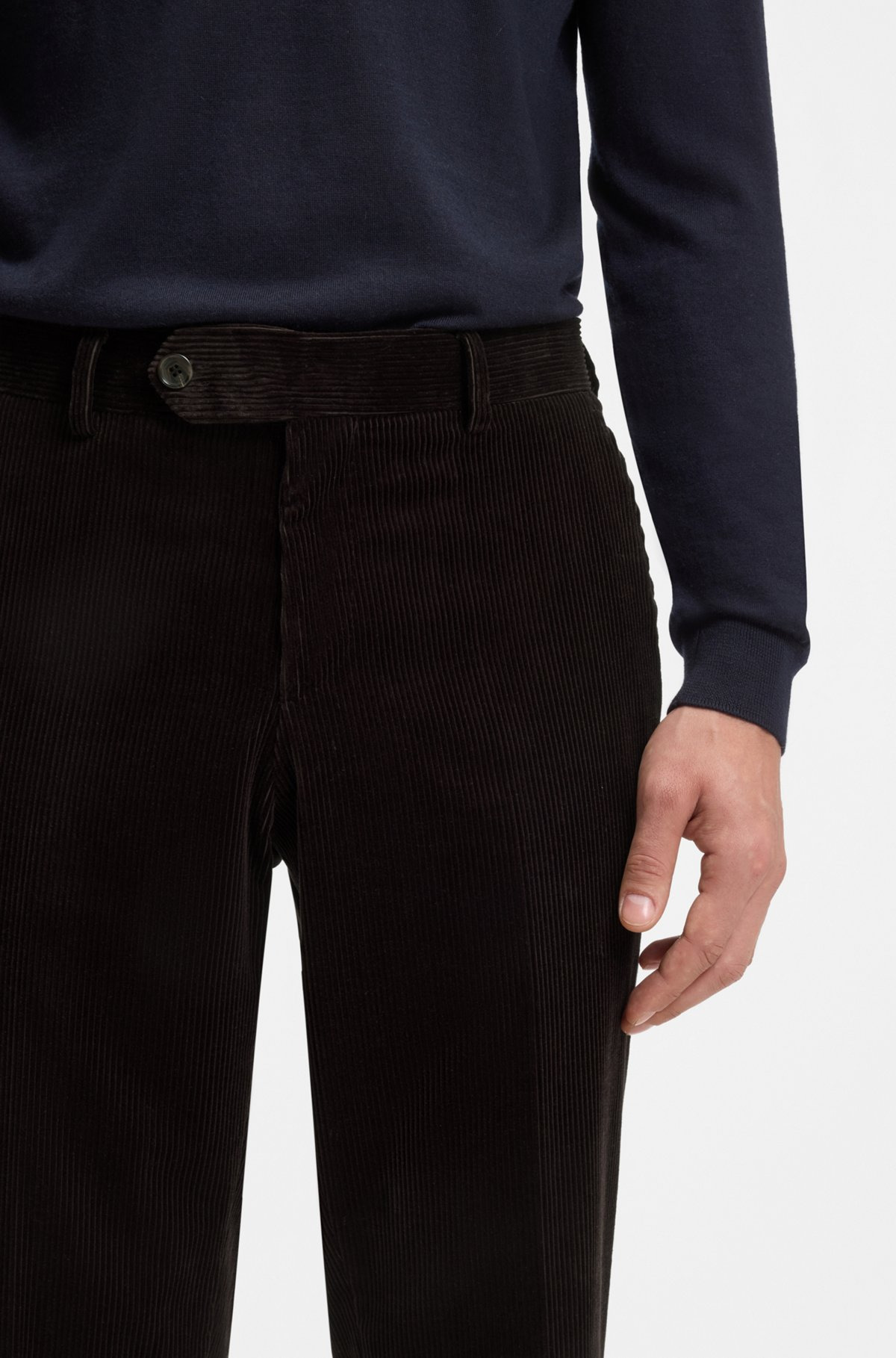 BECKHAM X BOSS PLEAT-FRONT TROUSERS IN STRIPED COTTON - 5
