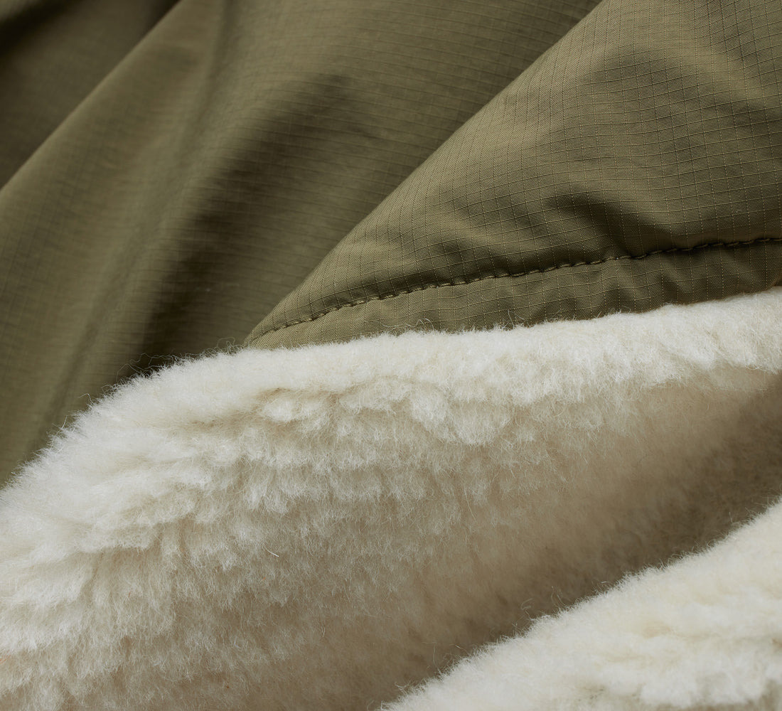 Fleece Jacket - Ecru Wool Blend Fleece - 5