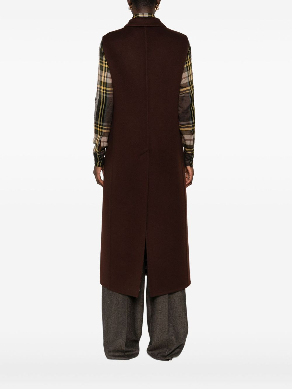 double-breasted sleeveless coat - 4