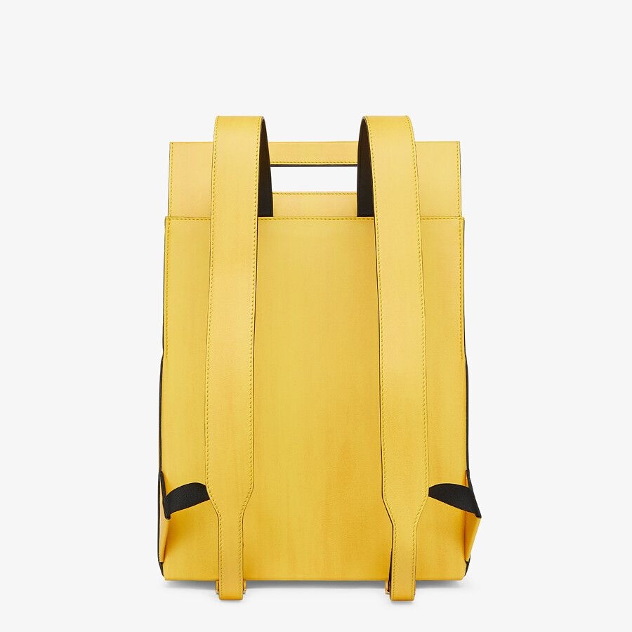 Yellow leather backpack - 3