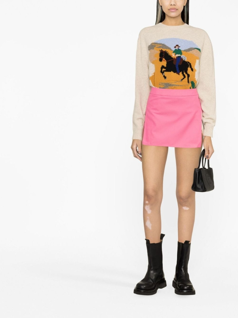 Palm Angels stripe-detail A-line miniskirt outlook