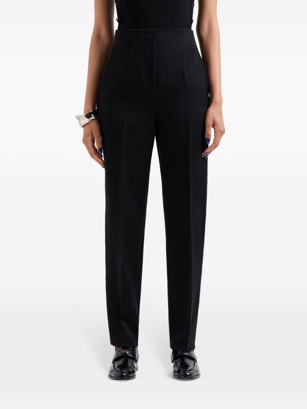 high-waisted wool trousers - 2