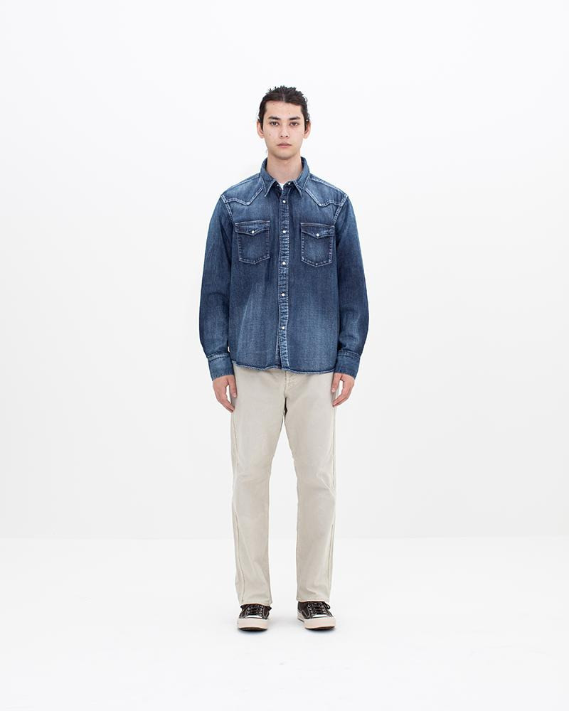 visvim SOCIAL SCULPTURE SHIRT DMGD INDIGO outlook