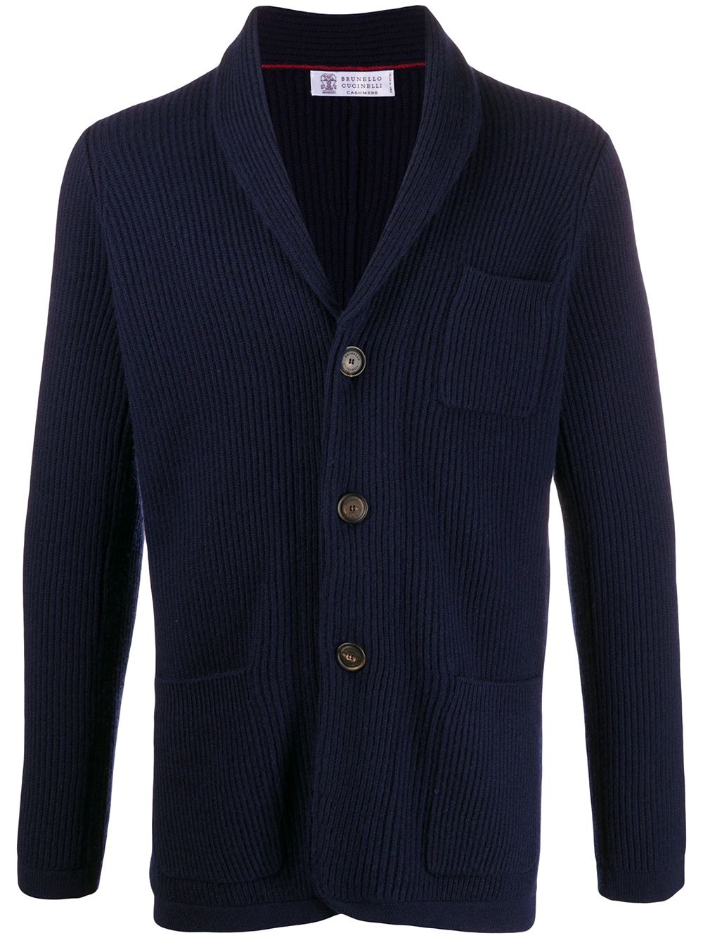 ribbed buttoned cardigan  - 1