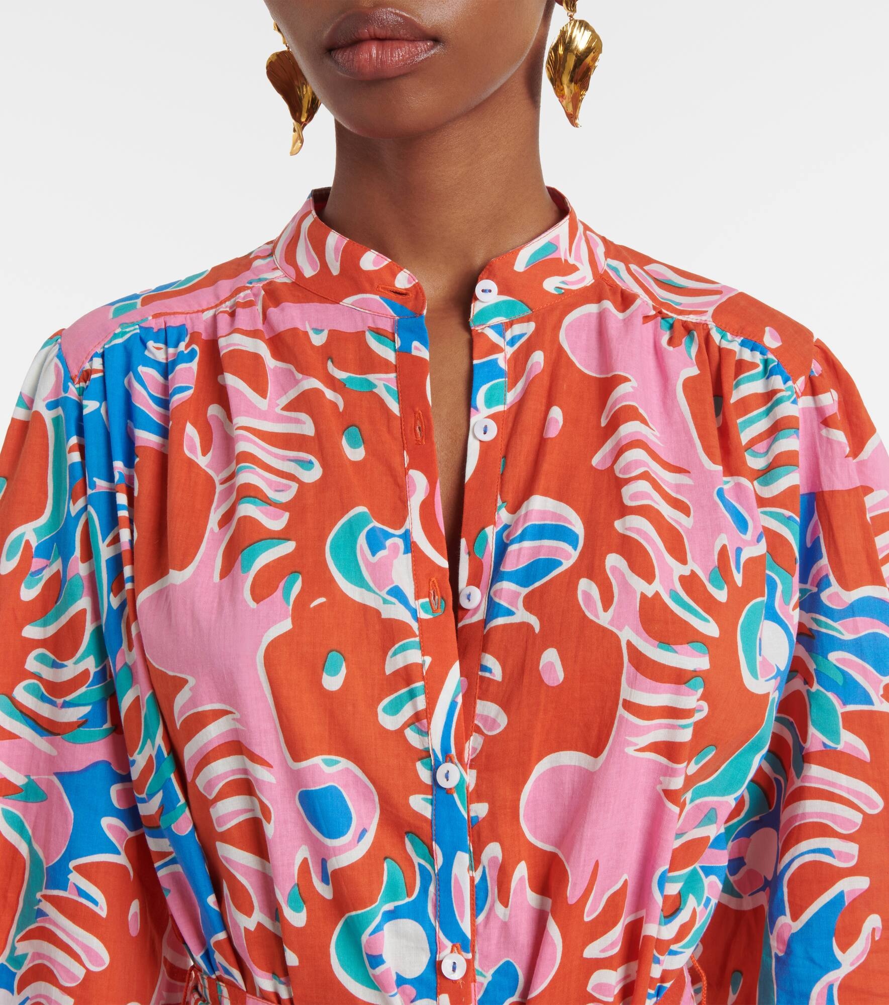 Cathy printed cotton shirt dress - 4