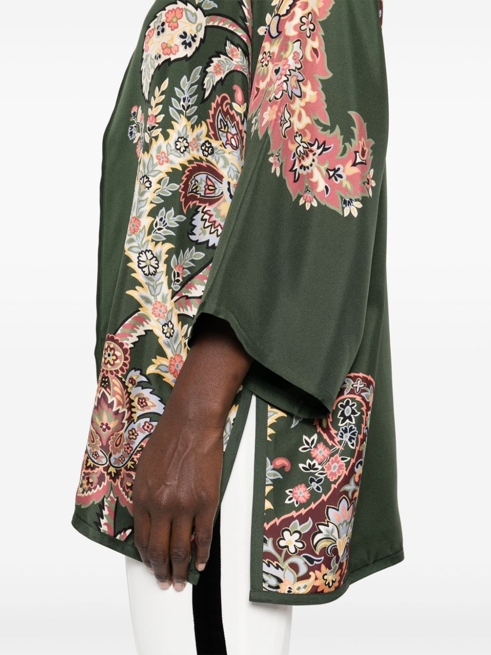 paisley-print silk jacket - 5