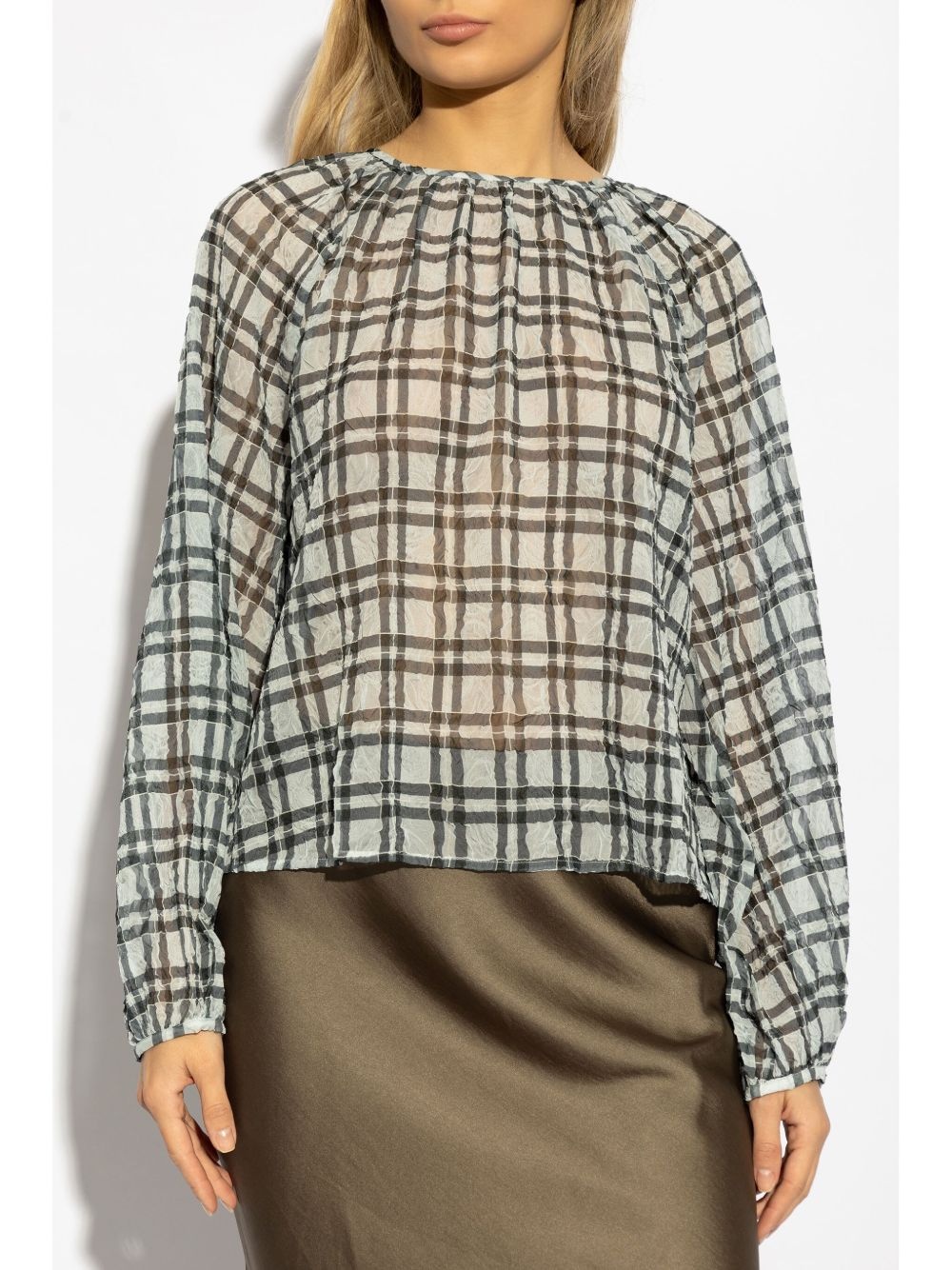 checked blouse - 3