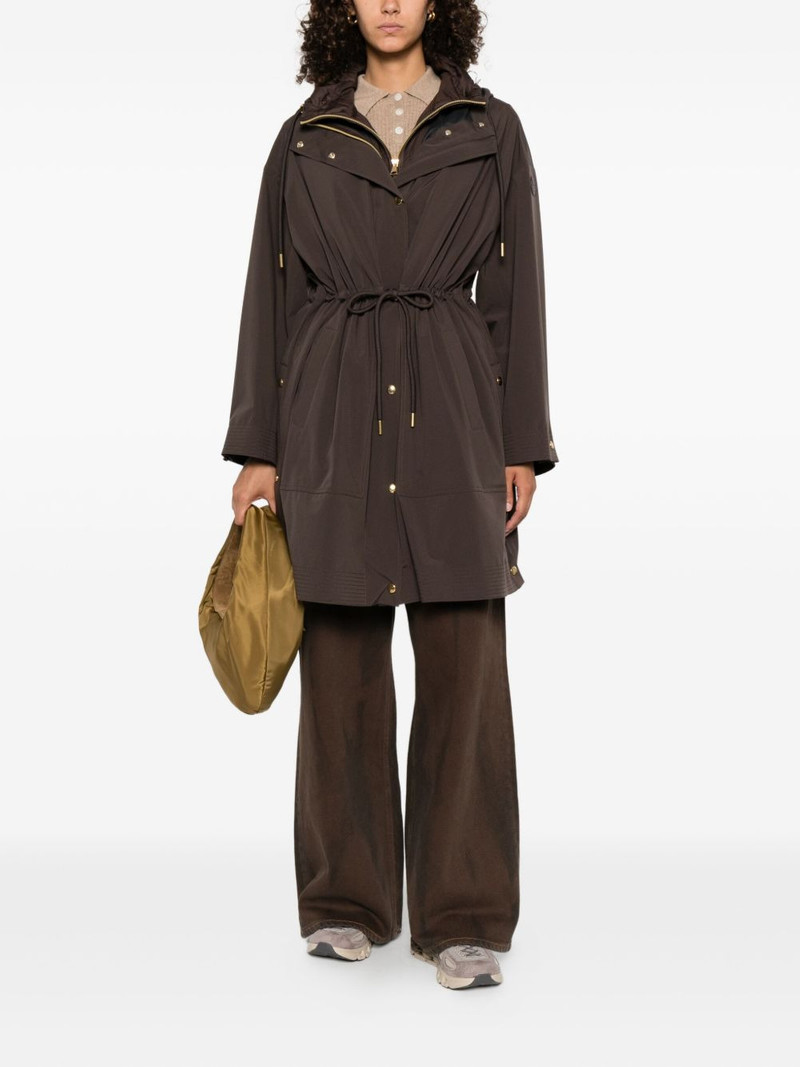 Moncler drawstring-waist hooded coat outlook