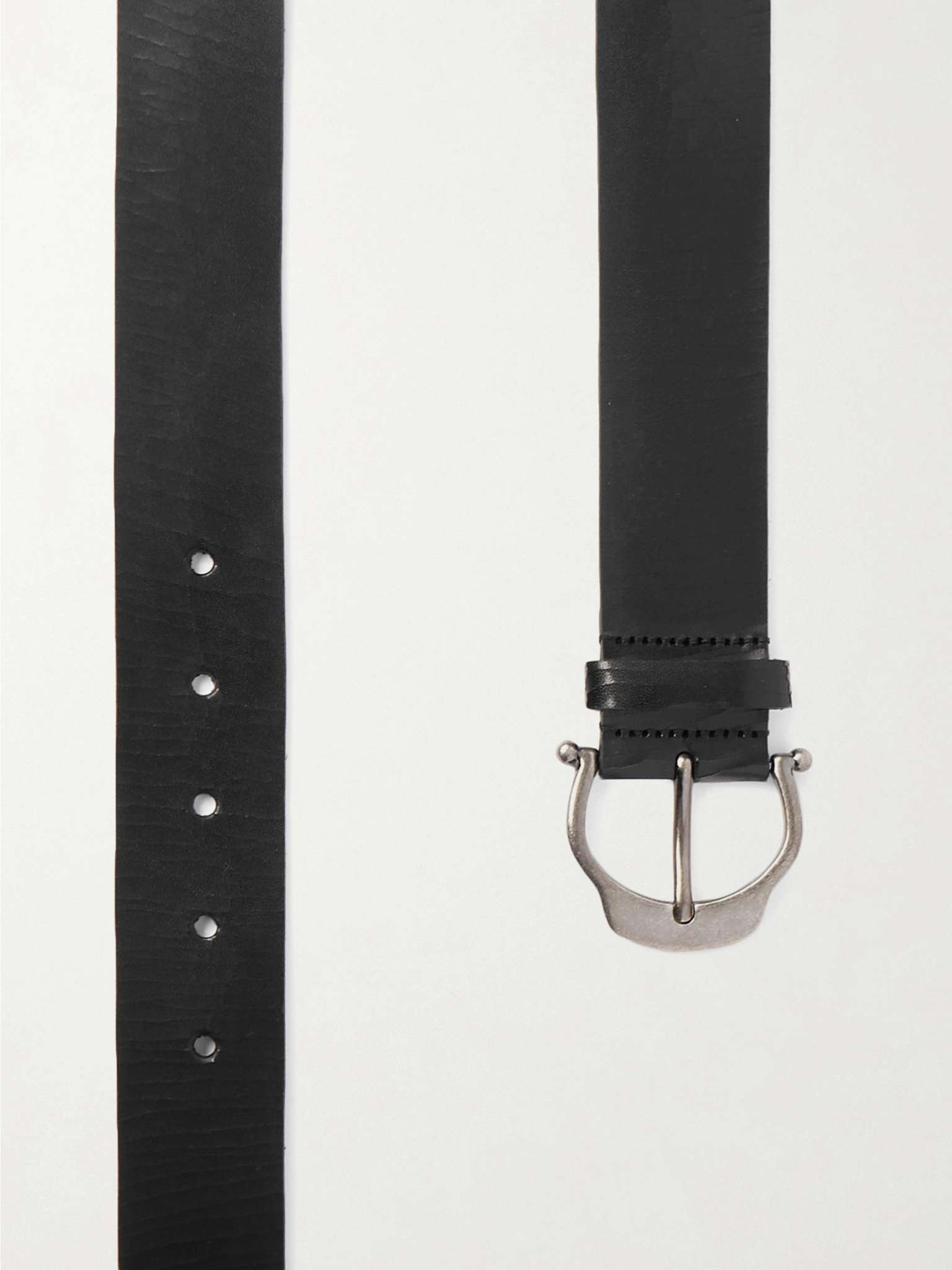 3.5cm Cracked-Leather Belt - 3