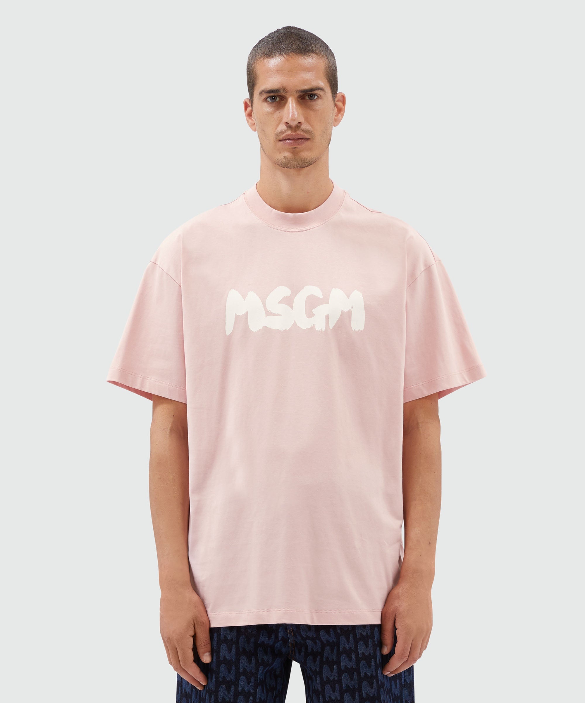 Jersey T-shirt with brushstroke logo - 2