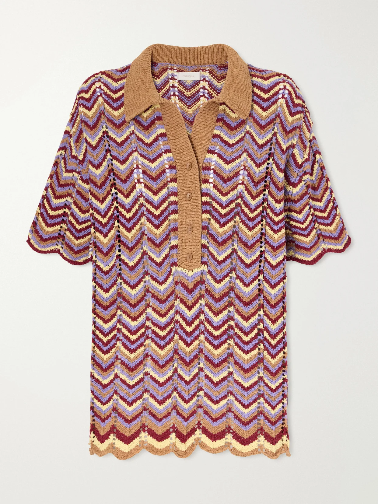 Luis Striped Cotton-blend Knitted Polo - 1