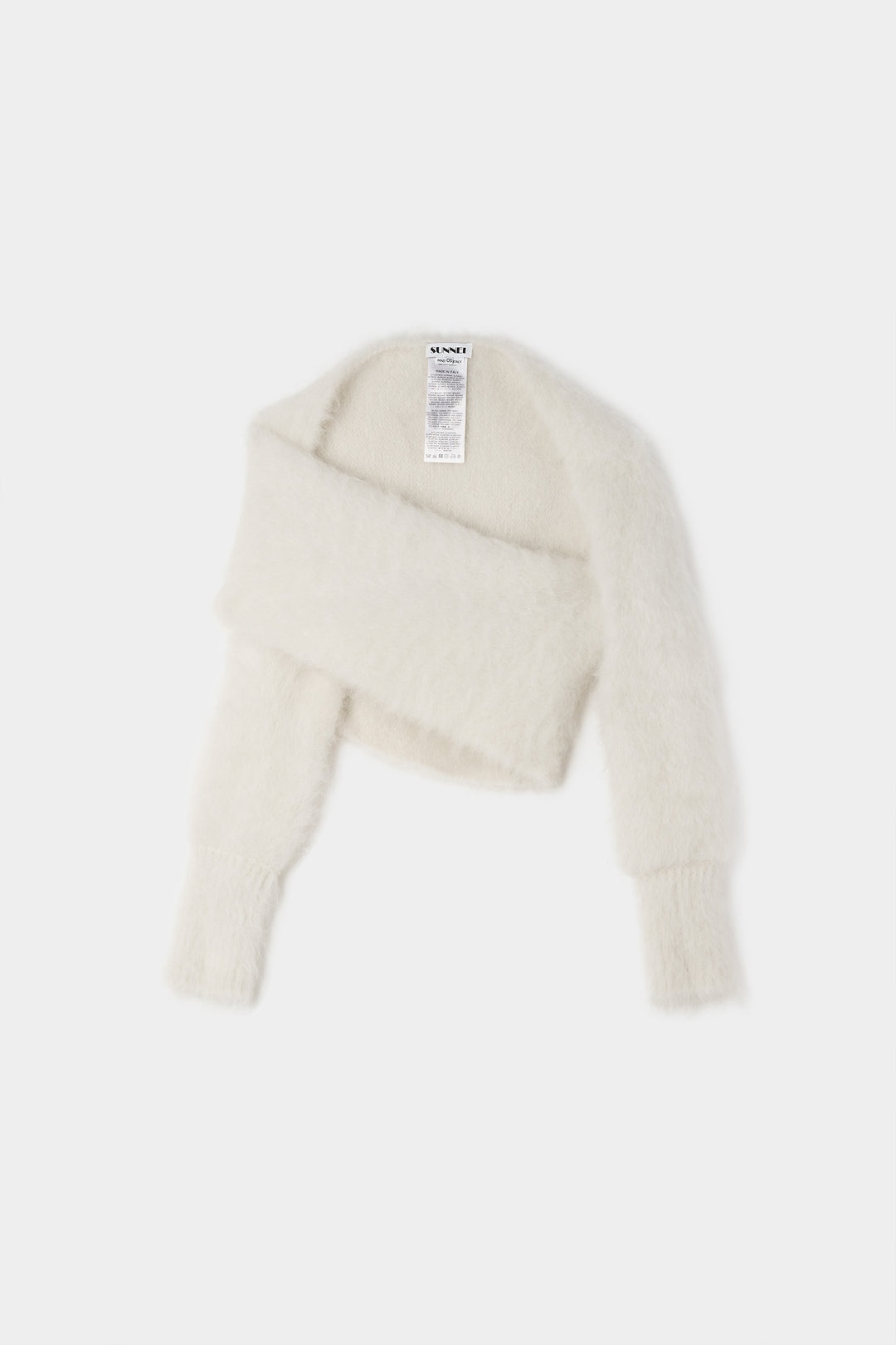 HAIRY KNIT WRAPPED TOP / off white - 2