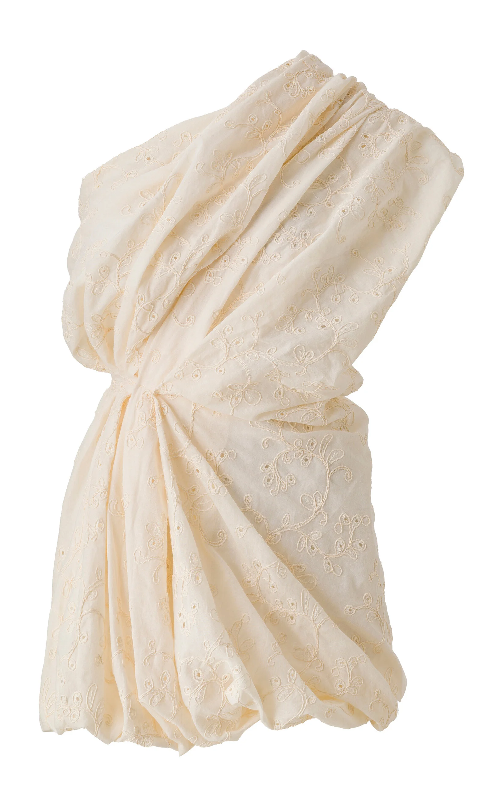 Pula Asymmetric Broderie Anglaise Mini Dress off-white - 1